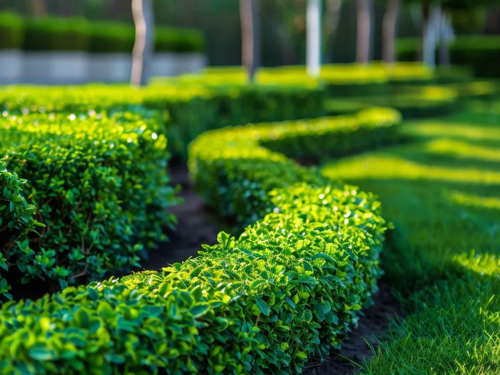 Freshly and nicely cut bushes.