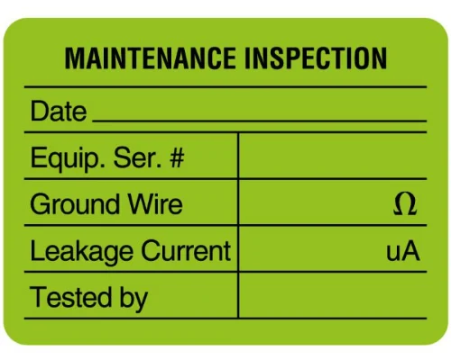 Maintenance inspection details.