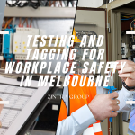 Technician conducting appliance testing and tagging to ensure workplace safety in Melbourne.