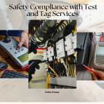 Professional conducting test and tag services for safety compliance in the workplace.